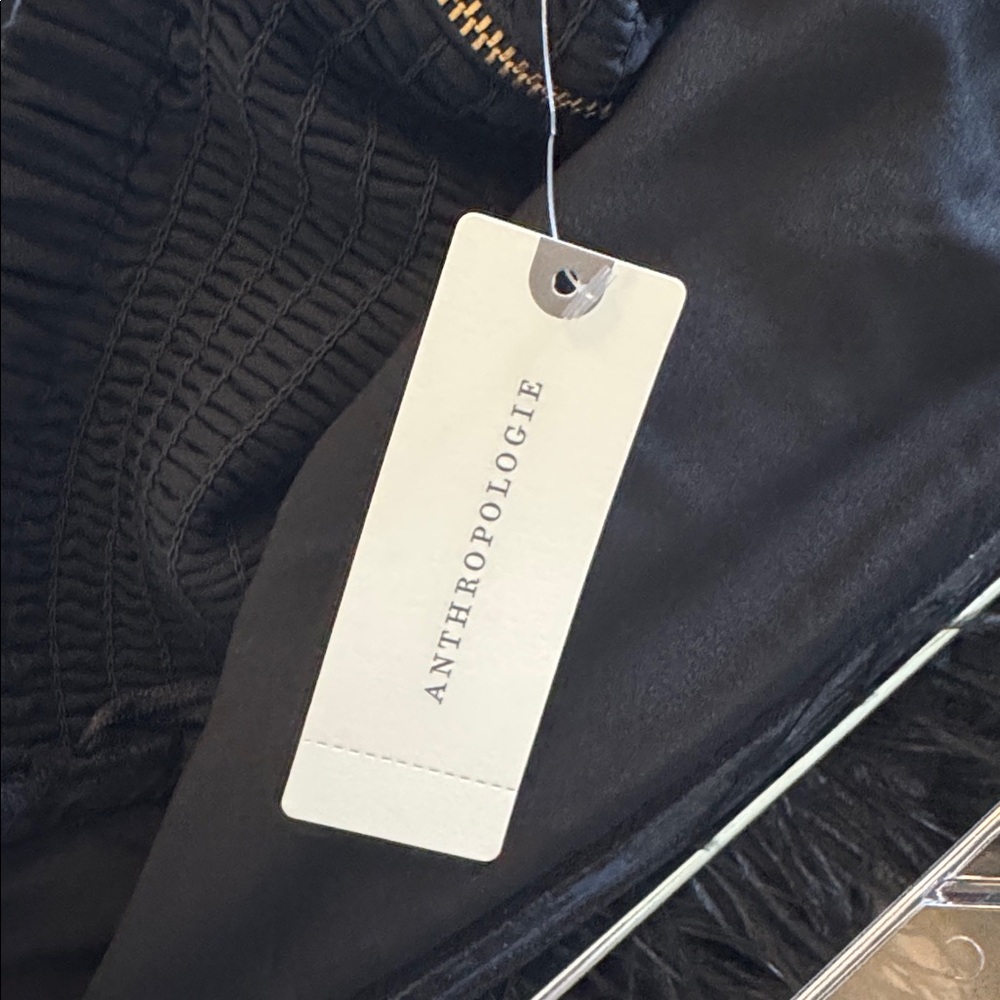 NWT Vineet Bahl Anthropologie Faux Feather Black Mini Dress XS - Picture 7 of 14
